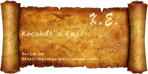 Kecskés Emil névjegykártya