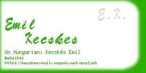 emil kecskes business card