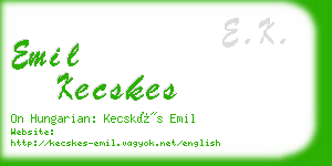 emil kecskes business card